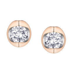 Tension Set Diamond Earrings- Rose Gold