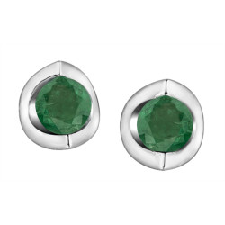 Emerald Tension Set Stud Earrings