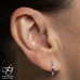 Diamond Solitaire Hoop Earrings- .04TW White Gold