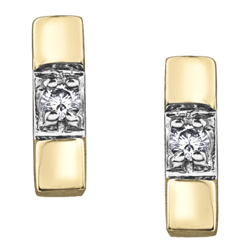 Diamond Bar Stud Earrings