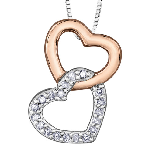 Double Heart Diamond Pendant