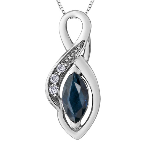 Sapphire Marquise Diamond Pendant