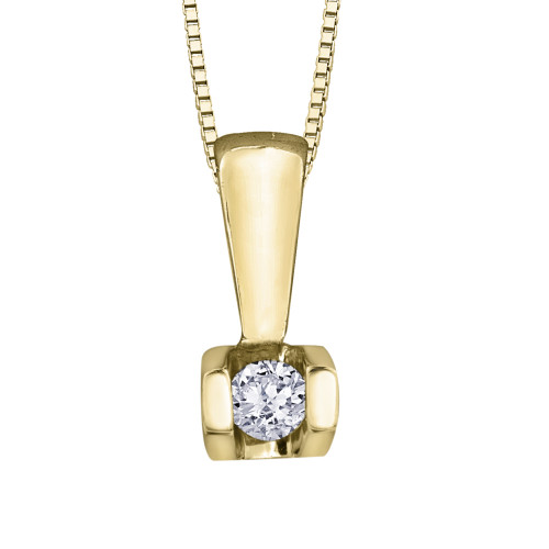 Tension Set Diamond Pendant- Yellow Gold