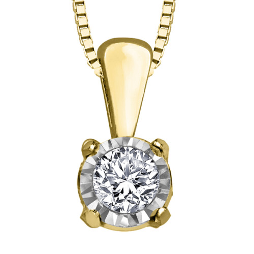 Illuminaire Diamond Pendant- 0.03ct, Yellow Gold