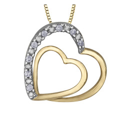 Double Heart Diamond Pendant