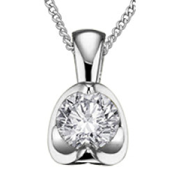 Tension Set Diamond Pendant- White Gold