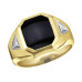 Onyx and Diamond Gent's Ring- 0.03ct TDW
