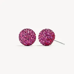 Cupid Sparkle Ball Stud Earrings - 12mm - Hillberg & Berk