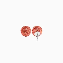 Coral Sparkle Ball Stud Earrings 10mm - Hillberg & Berk