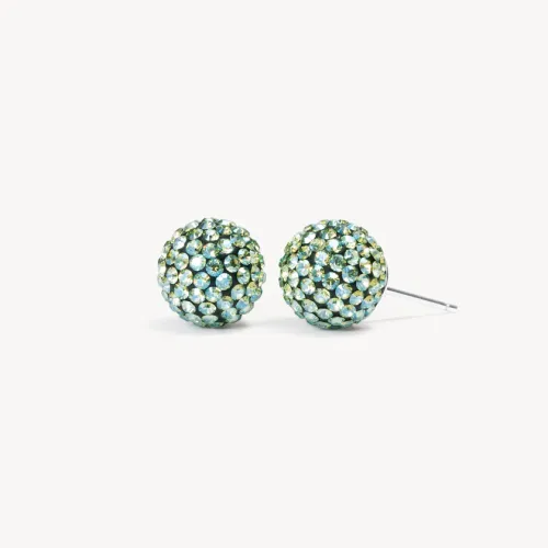 Serpentine Sparkle Ball Stud Earrings 10mm - Hillberg & Berk