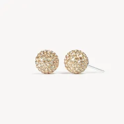 Soft Gold Sparkle Ball Stud Earrings - 10mm - Hillberg & Berk