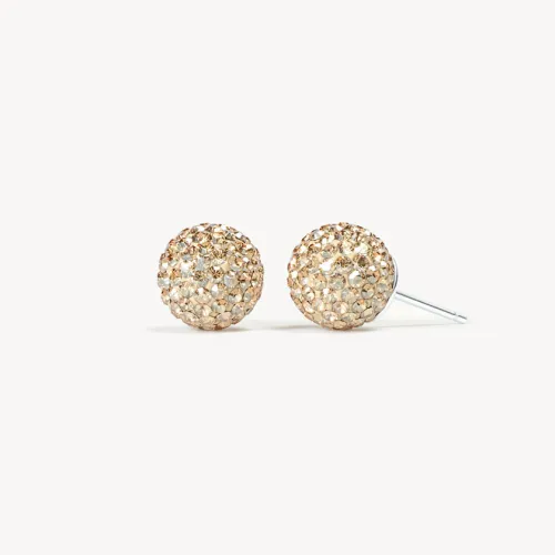 Soft Gold Sparkle Ball Stud Earrings - 10mm - Hillberg & Berk