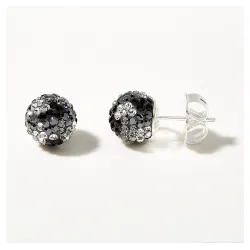 Camo (Slate Grey) Sparkle Ball Stud Earrings 10mm - Hillberg & Berk
