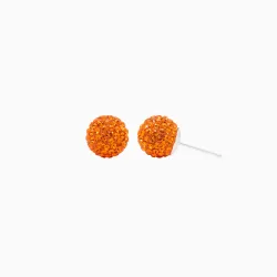 Orange Sparkle Ball Stud Earrings 10mm - Hillberg & Berk