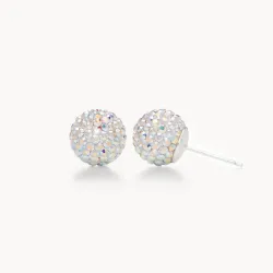Aurora Borealis  Sparkle Ball Stud Earrings 10mm - Hillberg & Berk