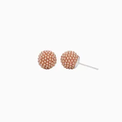 Rose Gold Pearl Ball Stud Earrings 10mm - Hillberg & Berk