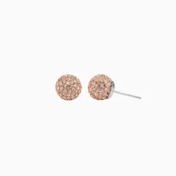 Rose Gold Sparkle Ball Stud Earrings 10mm - Hillberg & Berk