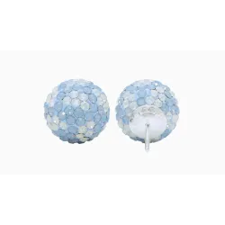 Blue Sky Sparkle Ball Stud Earrings 10mm - Hillberg & Berk