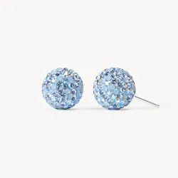 Denim Sparkle Ball Stud Earrings 12mm- Hillberg & Berk