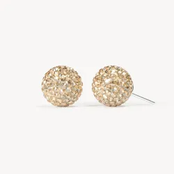 Soft Gold Sparkle Ball Stud Earrings - 12mm - Hillberg & Berk