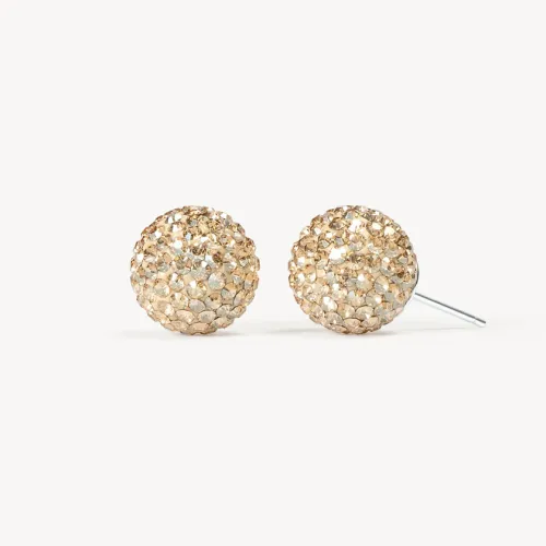 Soft Gold Sparkle Ball Stud Earrings - 12mm - Hillberg & Berk