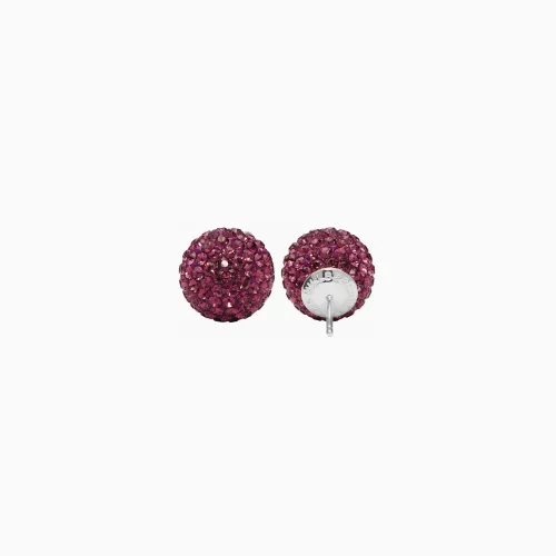 Purple Velvet Sparkle Ball Stud Earrings 12mm - Hillberg & Berk