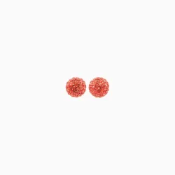 Coral Sparkle Ball Stud Earrings 12mm - Hillberg & Berk