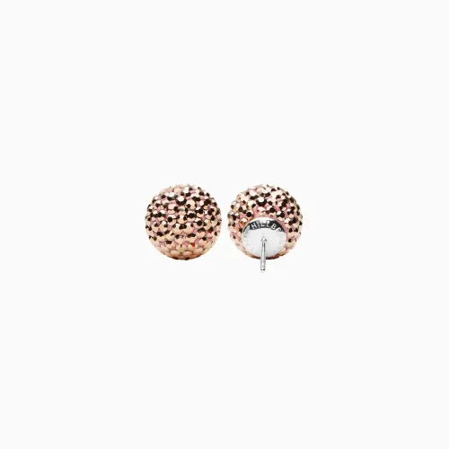 Gilded Rose Gold Sparkle Ball Stud Earrings 12mm - Hillberg & Berk