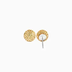 Gold Sparkle Ball Stud Earrings 12mm - Hillberg & Berk