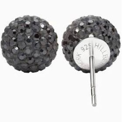 Hematite Sparkle Ball Stud Earrings 12mm - Hillberg & Berk