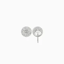 White Sparkle Ball Stud Earrings 12mm - Hillberg & Berk