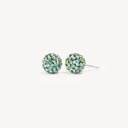 Serpentine Sparkle Ball Stud Earrings 8mm - Hillberg & Berk