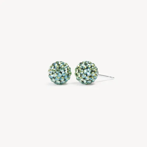 Serpentine Sparkle Ball Stud Earrings 8mm - Hillberg & Berk