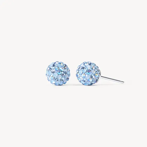 Denim Sparkle Ball Stud Earrings -8mm - Hillberg & Berk