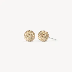 Soft Gold Sparkle Ball Stud Earrings - 8mm - Hillberg & Berk