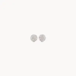 White Sparkle Ball Stud Earrings 6mm - Hillberg & Berk