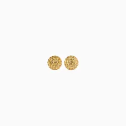 Gold Sparkle Ball Stud Earrings 8mm - Hillberg & Berk