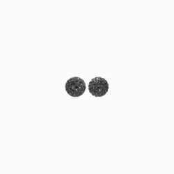 Hematite Sparkle Ball Stud Earrings 8mm - Hillberg & Berk