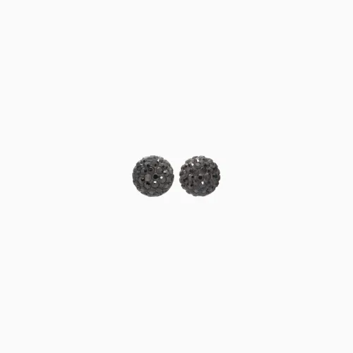 Hematite Sparkle Ball Stud Earrings 8mm - Hillberg & Berk