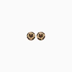 Leopard Sparkle Ball Stud Earrings 8mm - Hillberg & Berk
