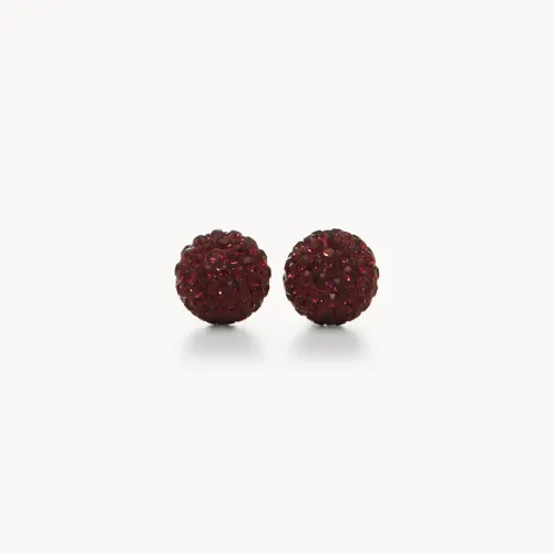 Merlot Sparkle Ball Stud Earrings 8mm - Hillberg & Berk