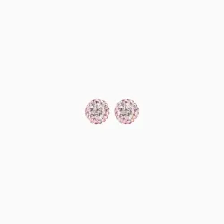 Pink Champagne Sparkle Ball Stud Earrings 8mm - Hillberg & Berk
