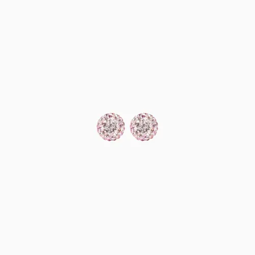 Pink Champagne Sparkle Ball Stud Earrings 8mm - Hillberg & Berk