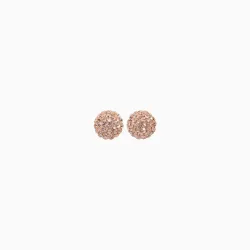 Rose Gold Sparkle Ball Stud Earrings 8mm - Hillberg & Berk
