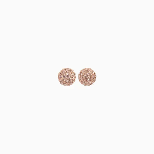 Rose Gold Sparkle Ball Stud Earrings 8mm - Hillberg & Berk