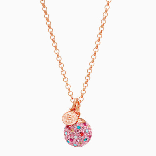 Pink Birthday Cake Sparkle Ball Long Necklace- Hillberg & Berk