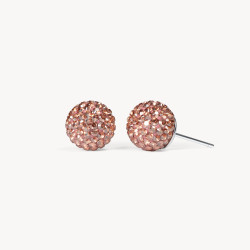 Desert Rose Sparkle Ball Stud Earrings - 10mm - Hillberg & Berk