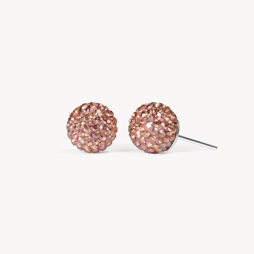 Desert Rose Sparkle Ball Stud Earrings - 10mm - Hillberg & Berk