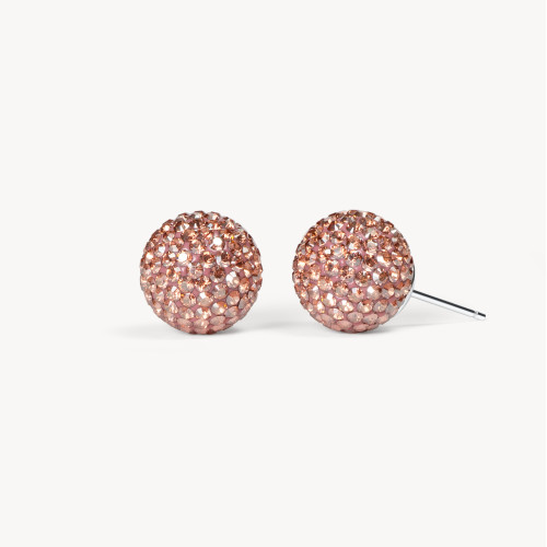Desert Rose Sparkle Ball Stud Earrings - 12mm - Hillberg & Berk