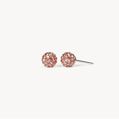 Desert Rose Sparkle Ball Stud Earrings - 6mm - Hillberg & Berk